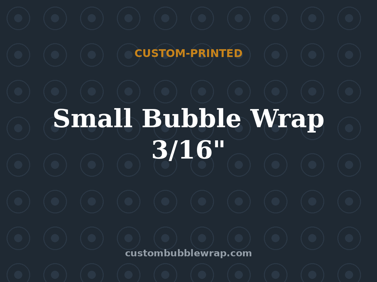Custom-printed small bubble wrap roll with a branded logo repeat